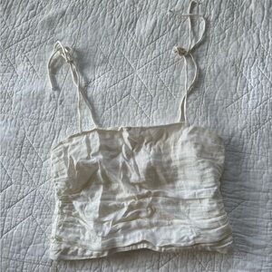 Linen White Women's Crop Top